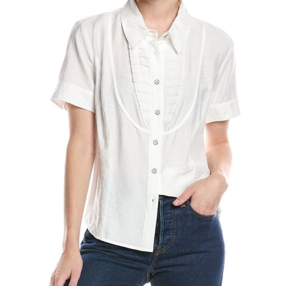 Elegant White Button-Down Shirt for Women